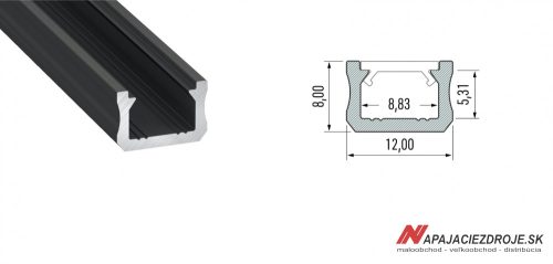 ALU PROFIL TYP X (Schwarz eloxiert)